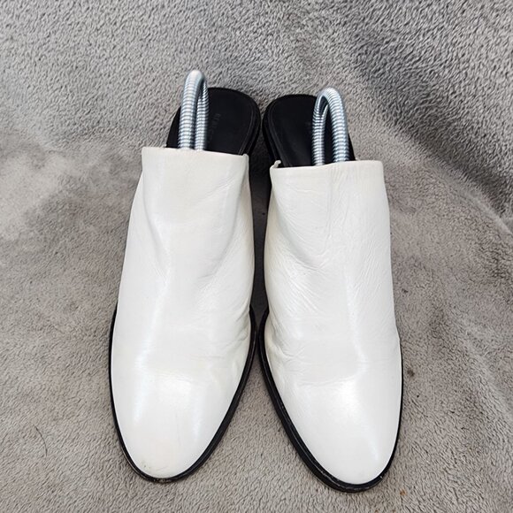 Rebecca Minkoff Shoes Womens Size 8.5 White Leather Slip On Mules *Read* - Picture 3 of 14